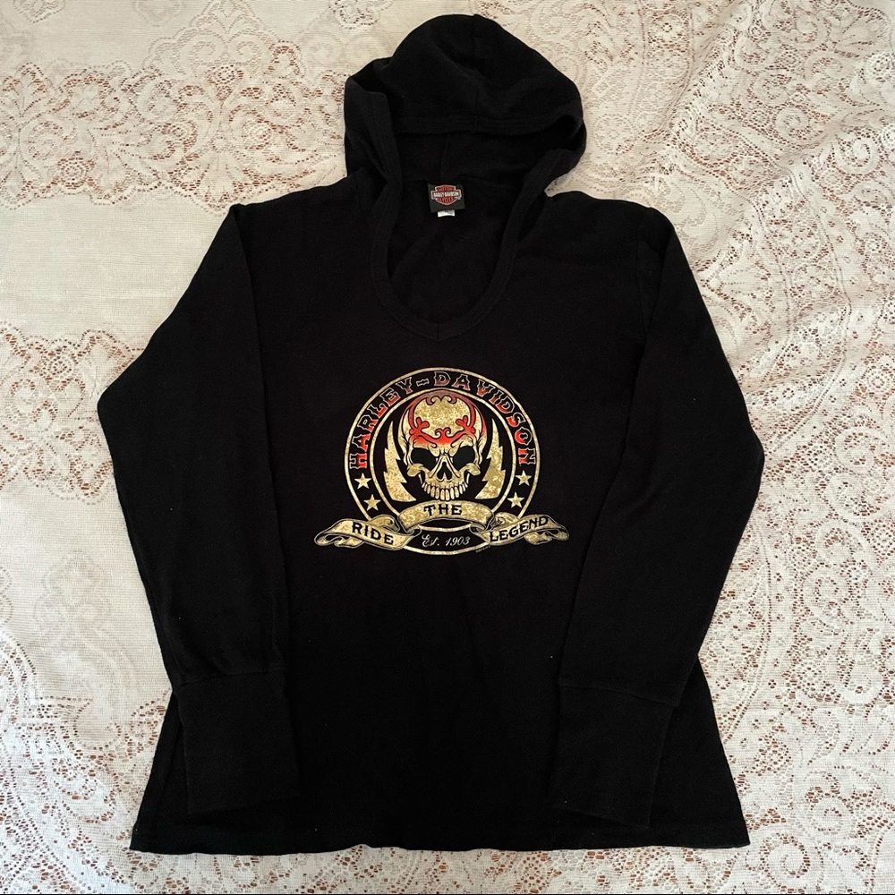 Women’s Harley Davidson long sleeve light weight hoodie